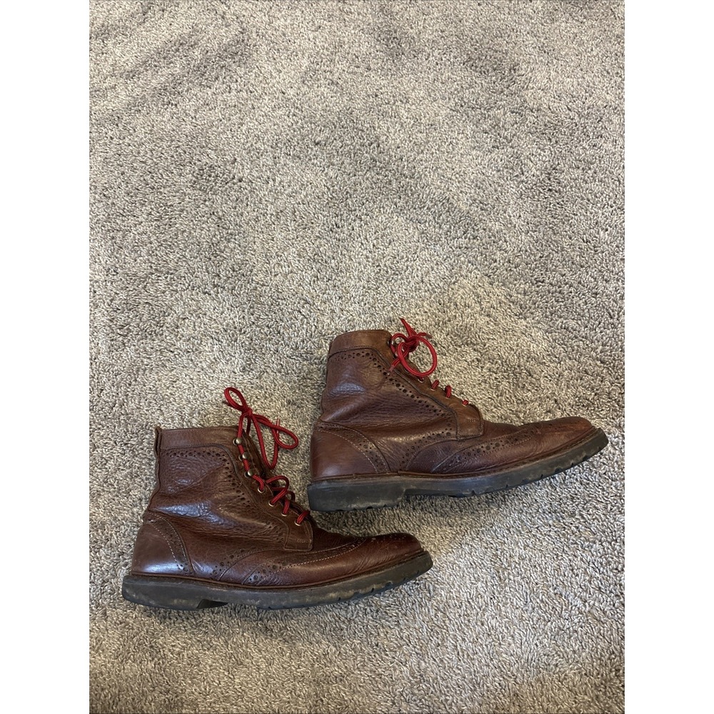 Allen Edmonds 'Long Branch' Brown Wingtip Ankle Boots USA Vibram 6021 Size 10.5
